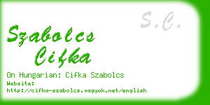 szabolcs cifka business card